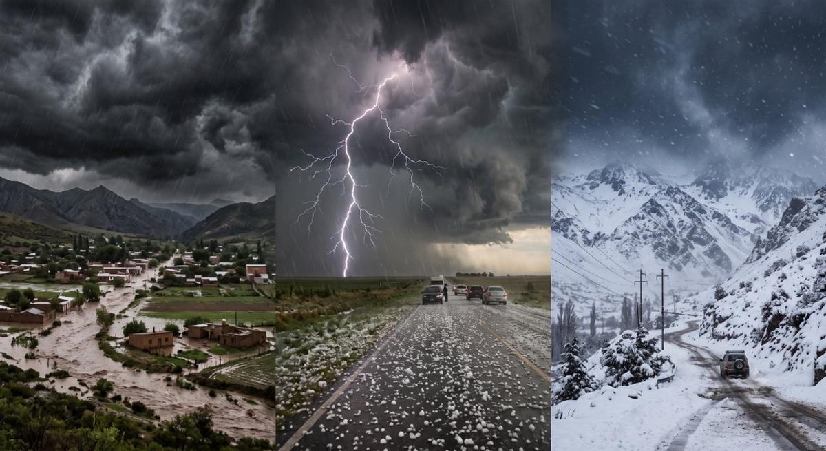 Alerta del SMN: tormentas y nevadas afectan varias provincias este lunes