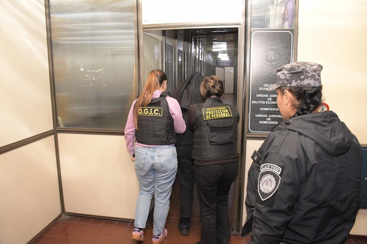 Soledad Andreani, en el momento de su detención.
