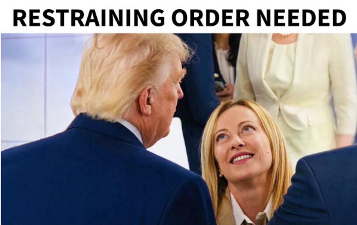 Donald Trump publicó una imagen en su cuenta de Truth Social para burlarse de Giorgia Meloni.