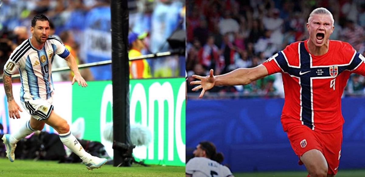 Messi y Haaland.