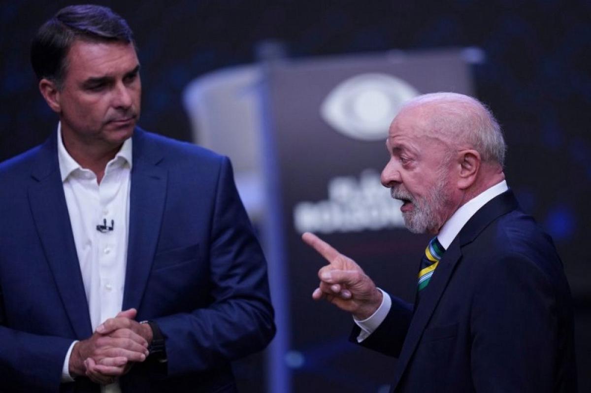 Flavio Bolsonaro y Lula Da Silva en el último debate.