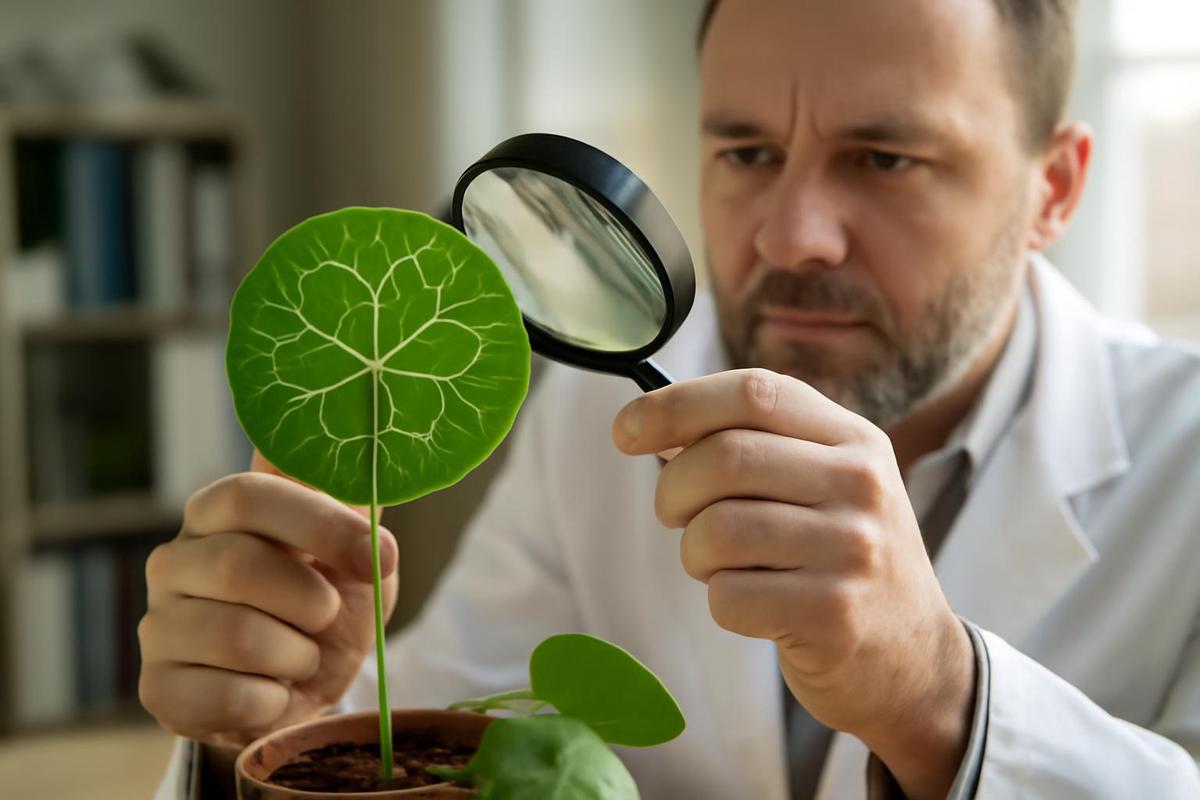 Patrón matemático en hojas de la planta china del dinero