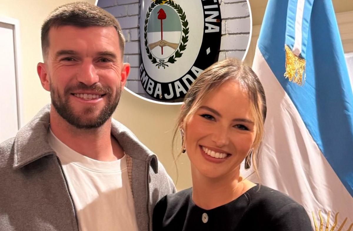 Tim Payne y su esposa, Michelle Peters, en la celebración argentina en Nueva Zelanda.