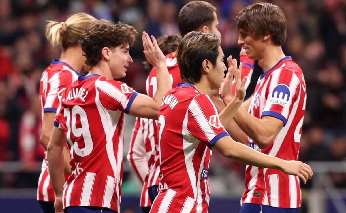 Julián Álvarez festeja el gol. Foto: Prensa Atlético Madrid.