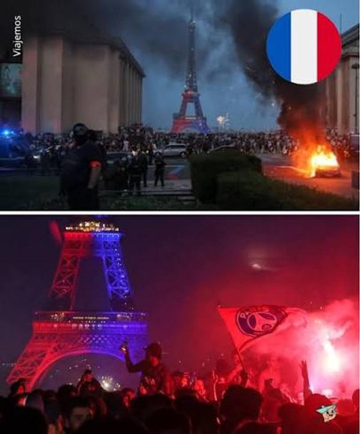 Serios disturbios en París.