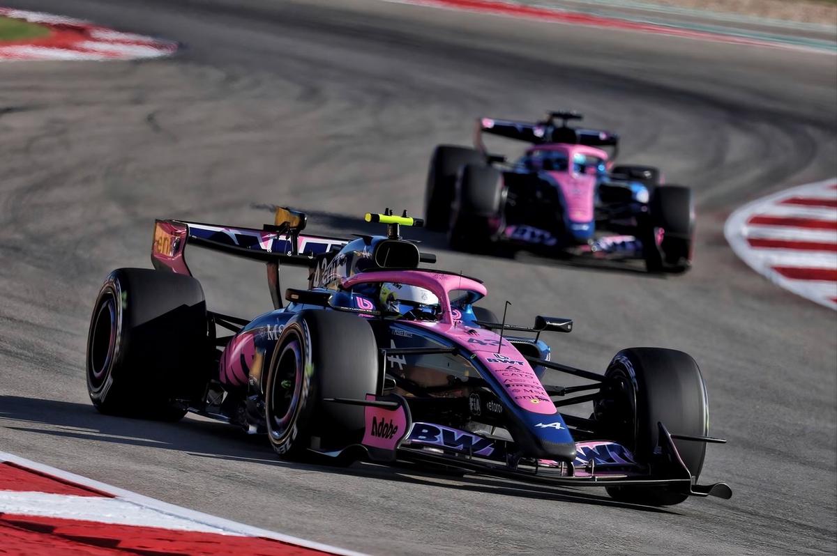 Franco Colapinto y Pierre Gasly en el circuito de Austin. (F1)