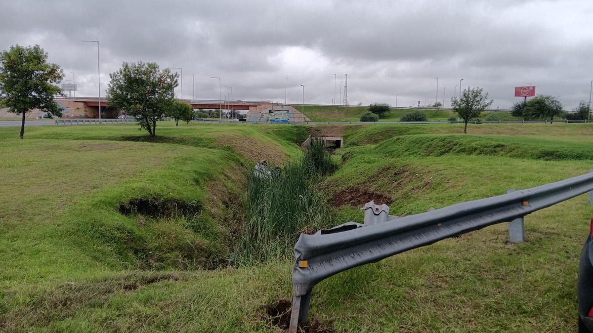 El auto cayó en una zanja tras chocar.