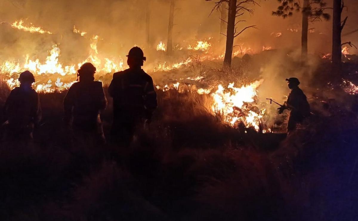 FOTO: Incendios entre Ascochinga y La Granja (Foto: @brigadamirador).