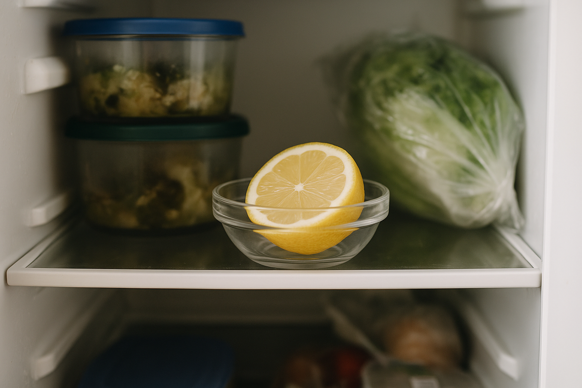 Método natural con limón para eliminar olores en heladeras