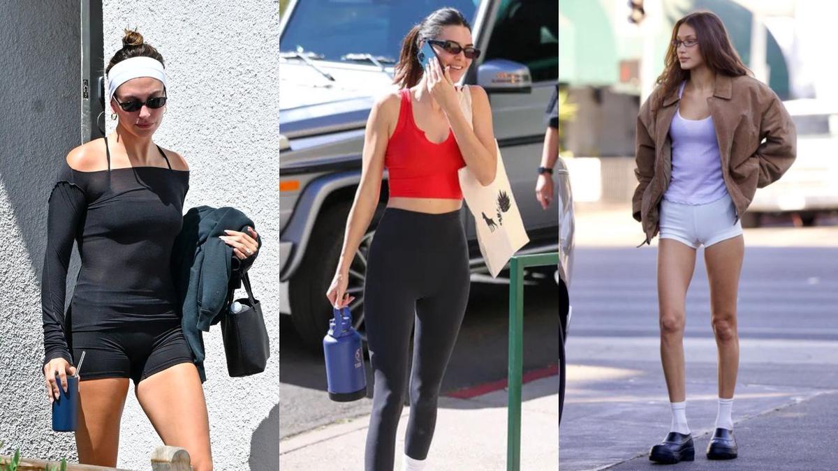 Hailey Bieber, Kendall Jenner y Bella Hadid saliendo de pilates. Foto: Agencia NA/ REDES