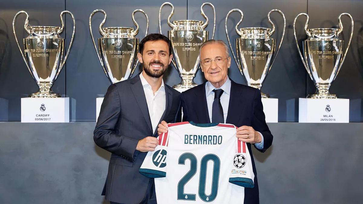 Bernardo Silva y Florentino Pérez.