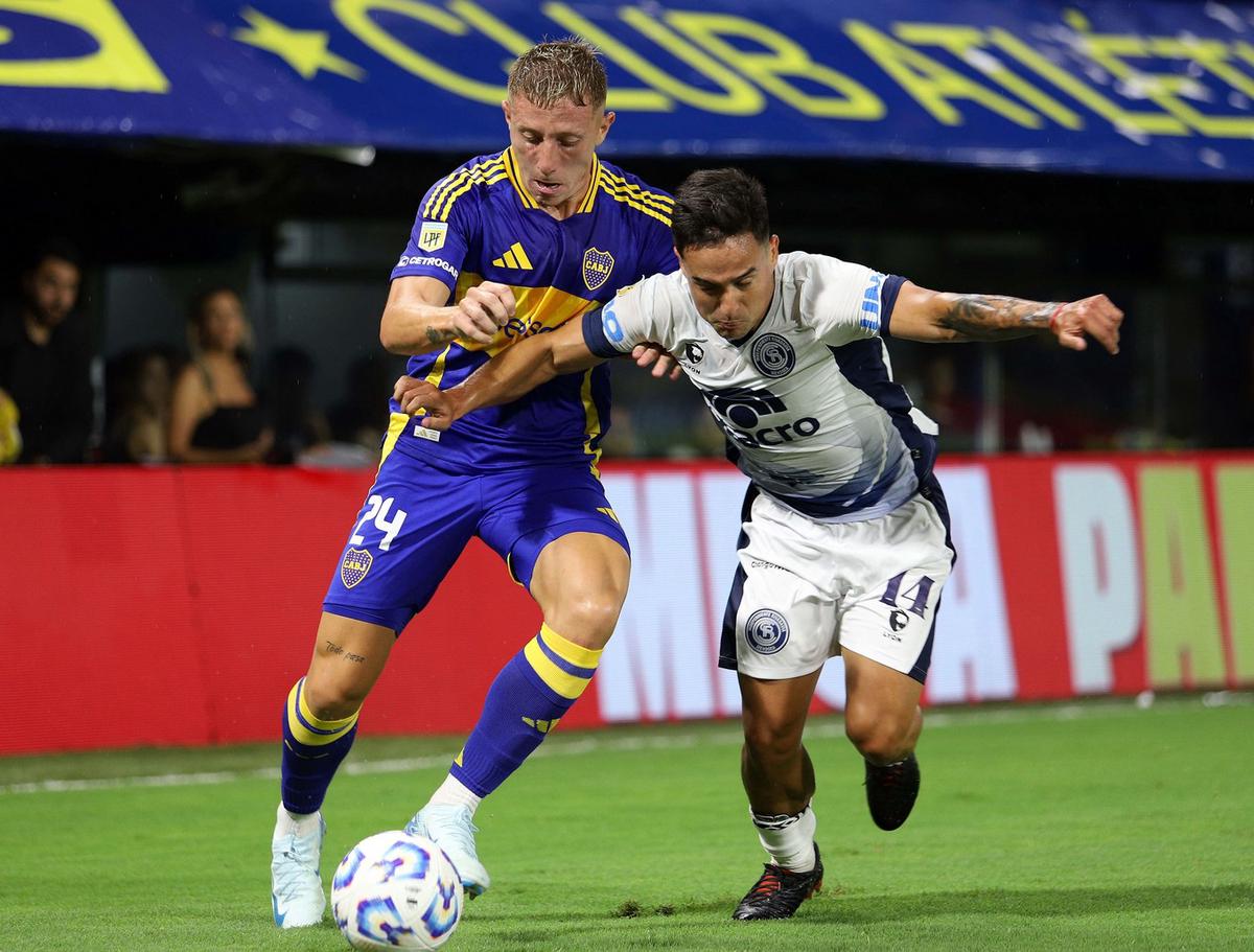 FOTO: Miguel Merentiel, autor del primero de Boca. (Foto:Prensa Boca)