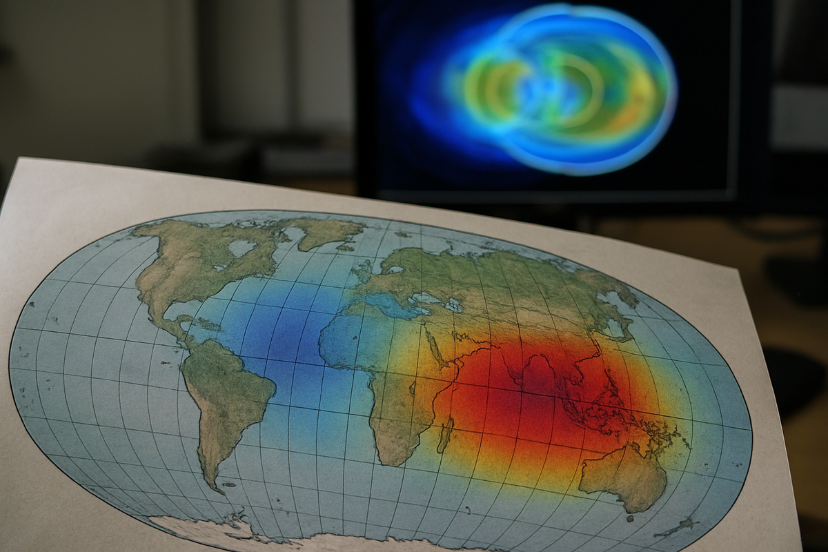 Distribución de carga en la magnetosfera terrestre