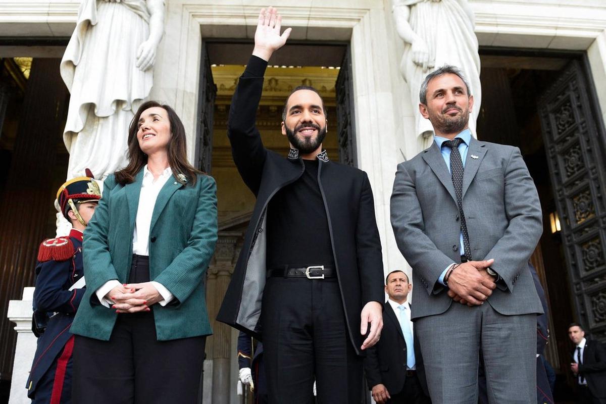 FOTO: Bukele en el Congreso: reunión a solas con Villarruel y Menem