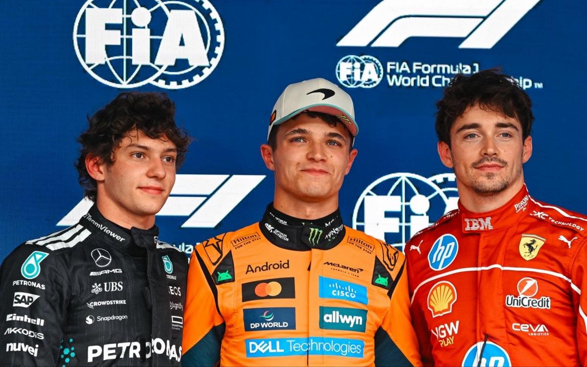 Lando, Kimi y Charles, los tres más rápidos de la clasificación en Brasil