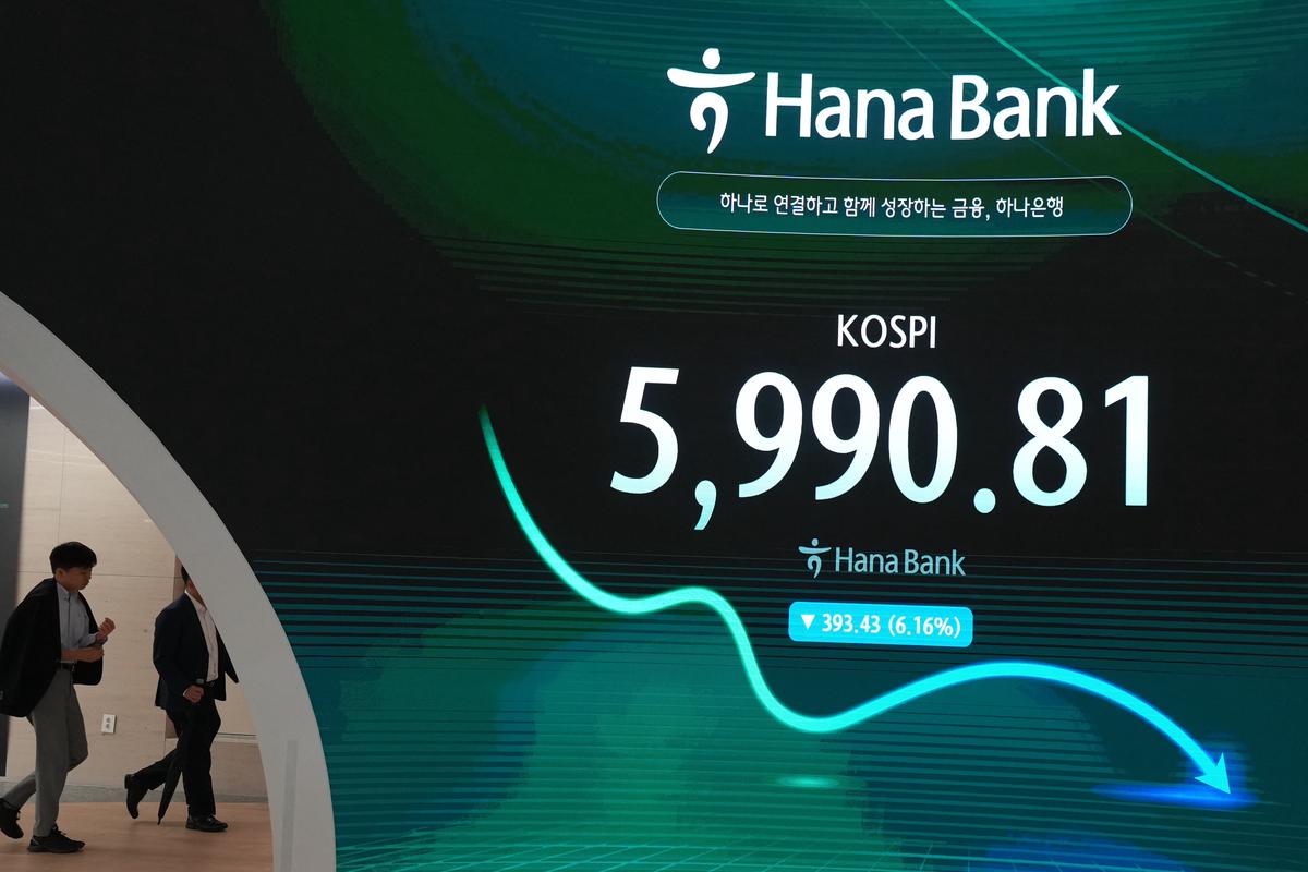 El índice Kospi surcoreano cae más de 7% debido a ventas en semiconductores ante temores por IA