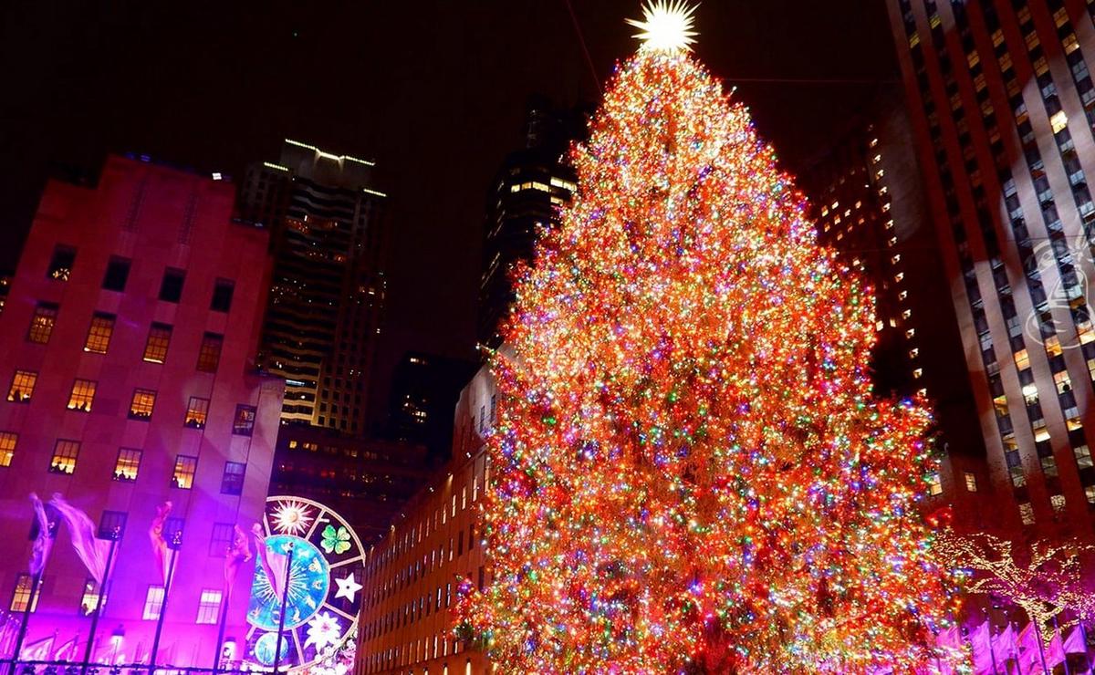 Encendieron el Arbolito de Navidad en Nueva York.