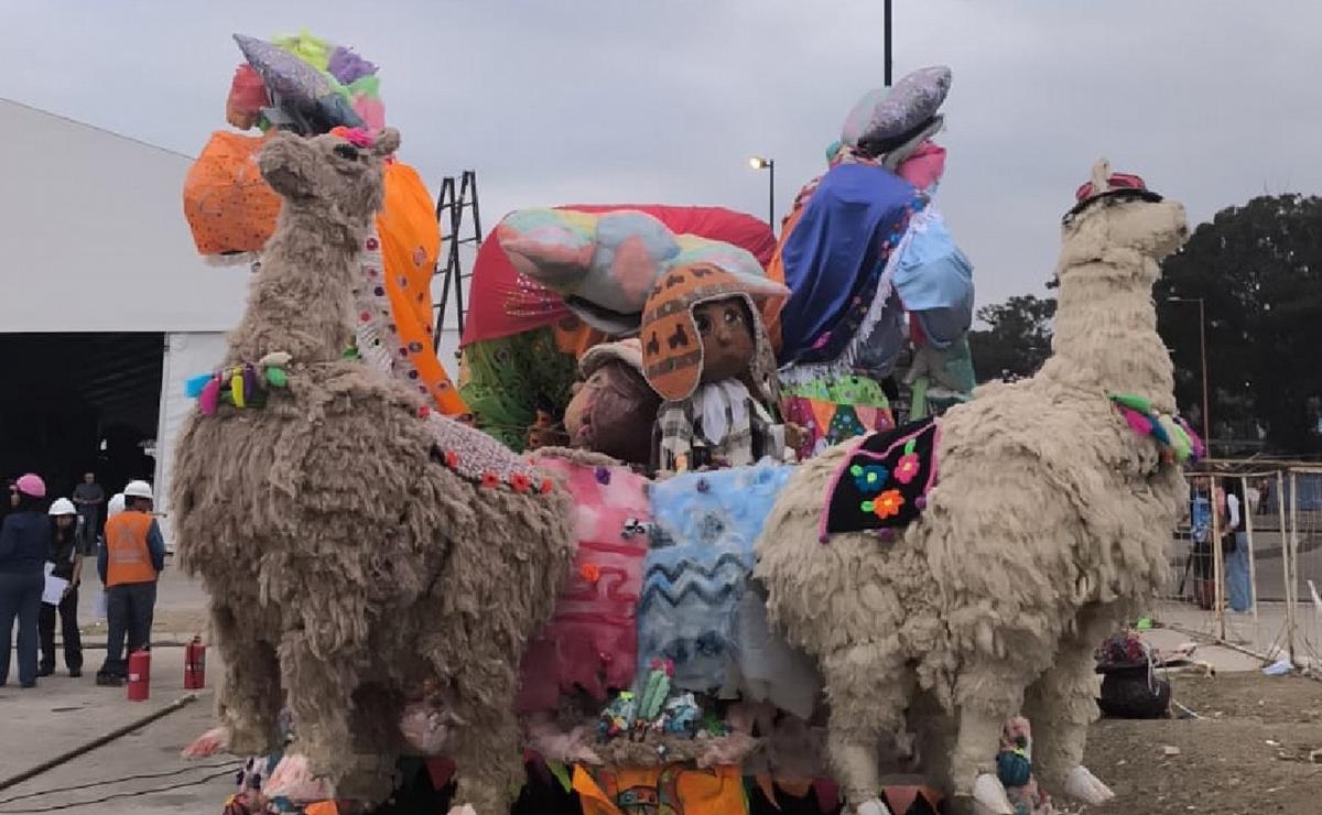 FOTO: Arte y tradición en lana en la presentación de la carroza. (Foto: gentileza)