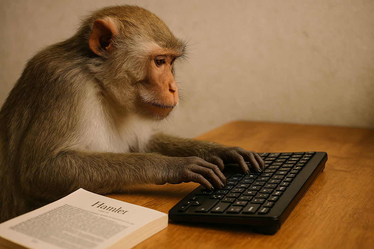 Teoría sobre monos y la escritura de Hamlet por Shakespeare