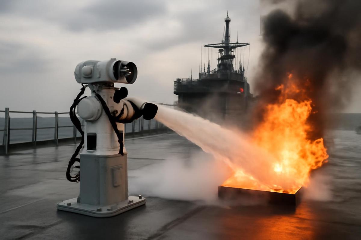 Sistema de extinción de incendios en barcos