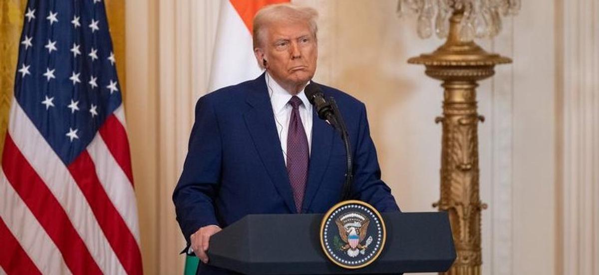 Trump solo habló de los logros de su gestión. Foto: Agencia NA.