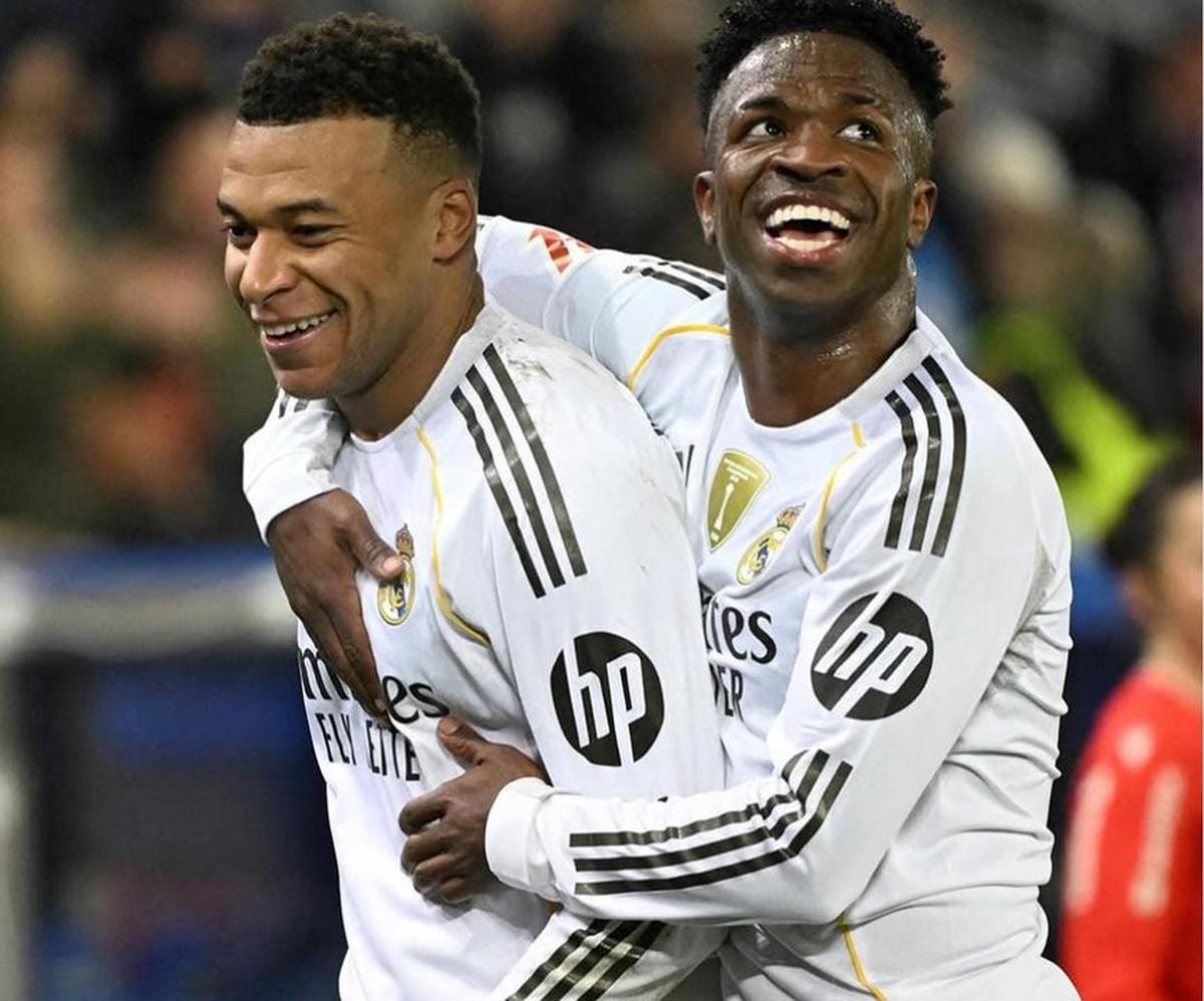 Kylian Mbappé y Vinícius Júnior. Foto: Agencia NA (Prensa Real Madrid)