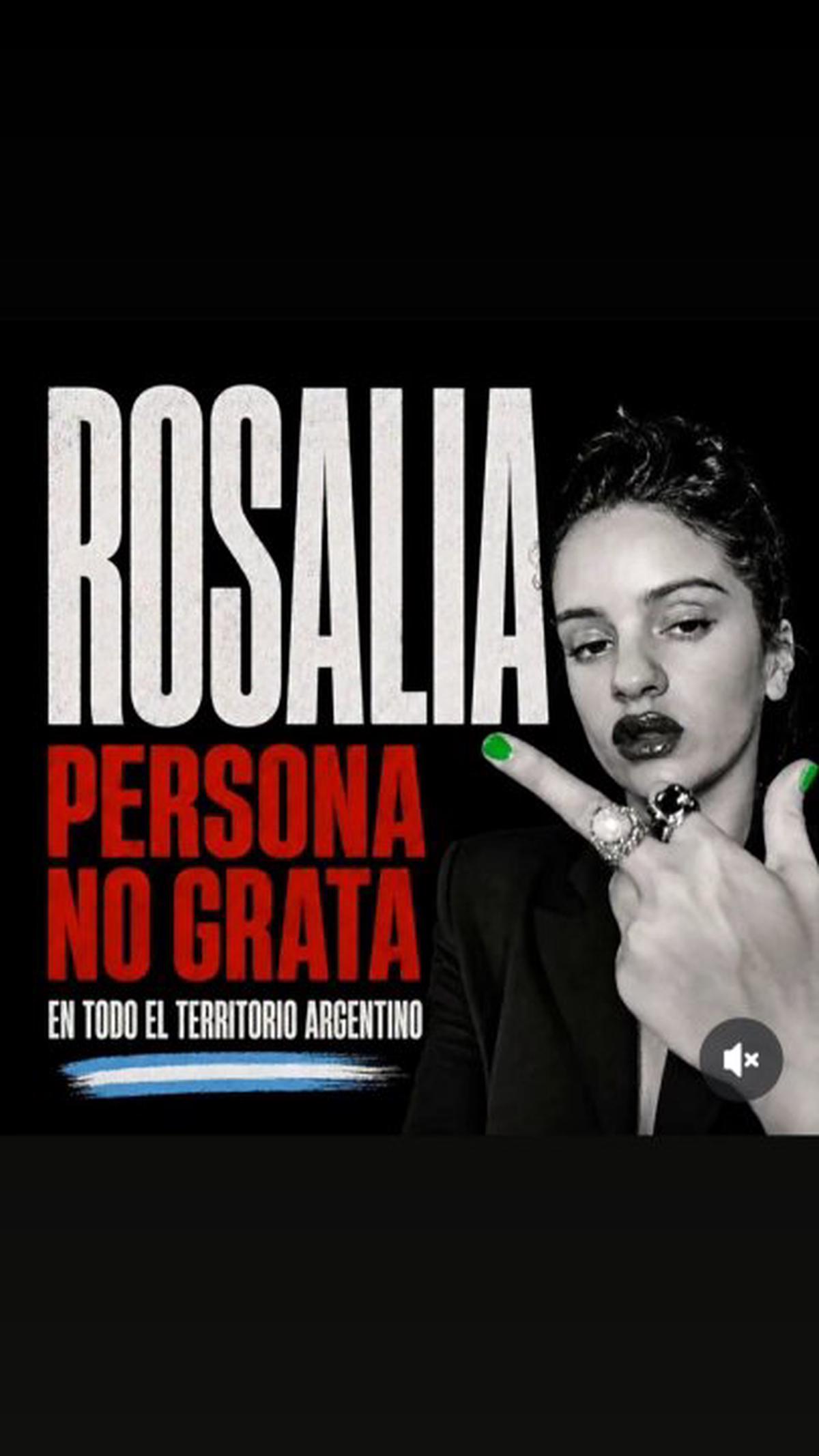 Roberto Piazza pidió que Rosalía fuera declarada persona no grata en Argentina.