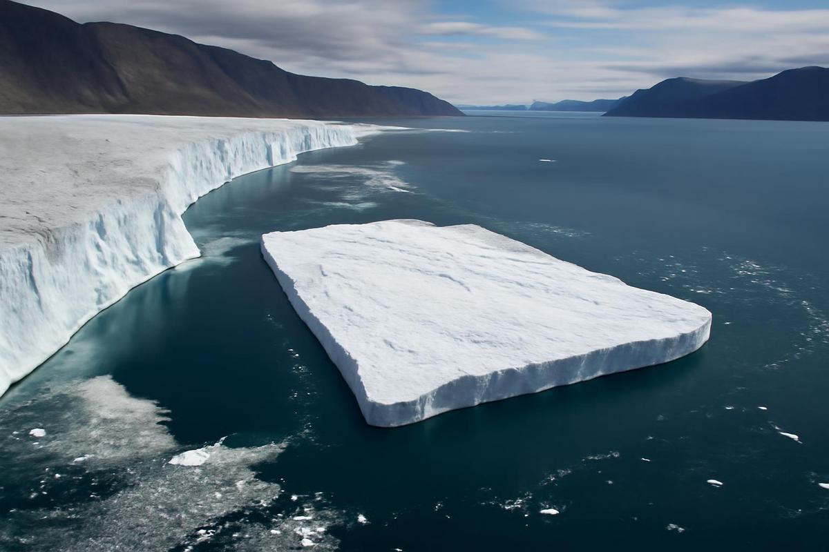 Desprendimiento de iceberg en Groenlandia