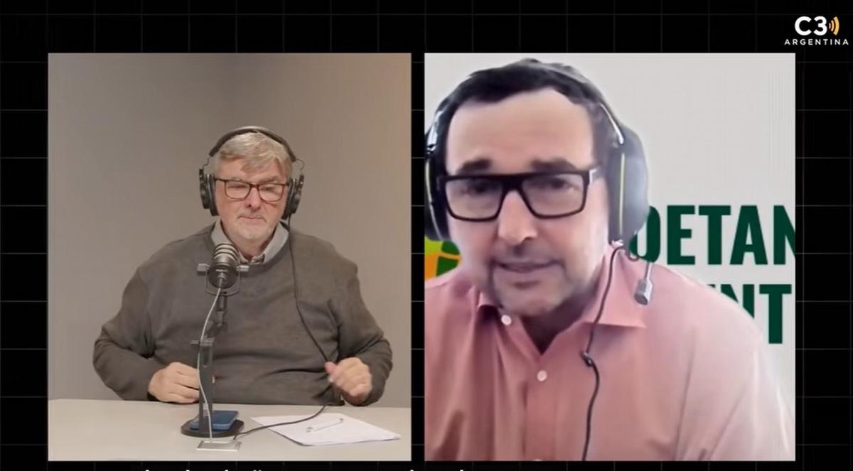 El director de la Cámara Argentina de Bioetnaol de Maíz, Patrick Adam, con Suppo.