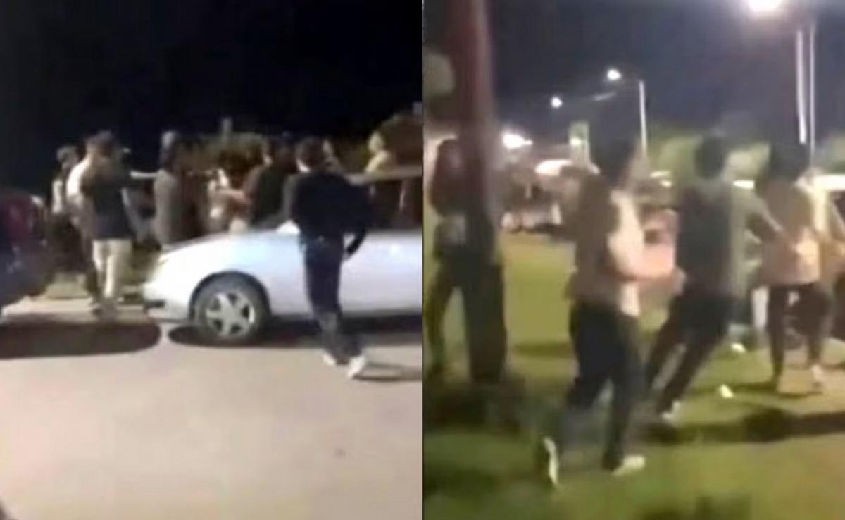 El momento de la salvaje agresión al joven. (Foto: captura)