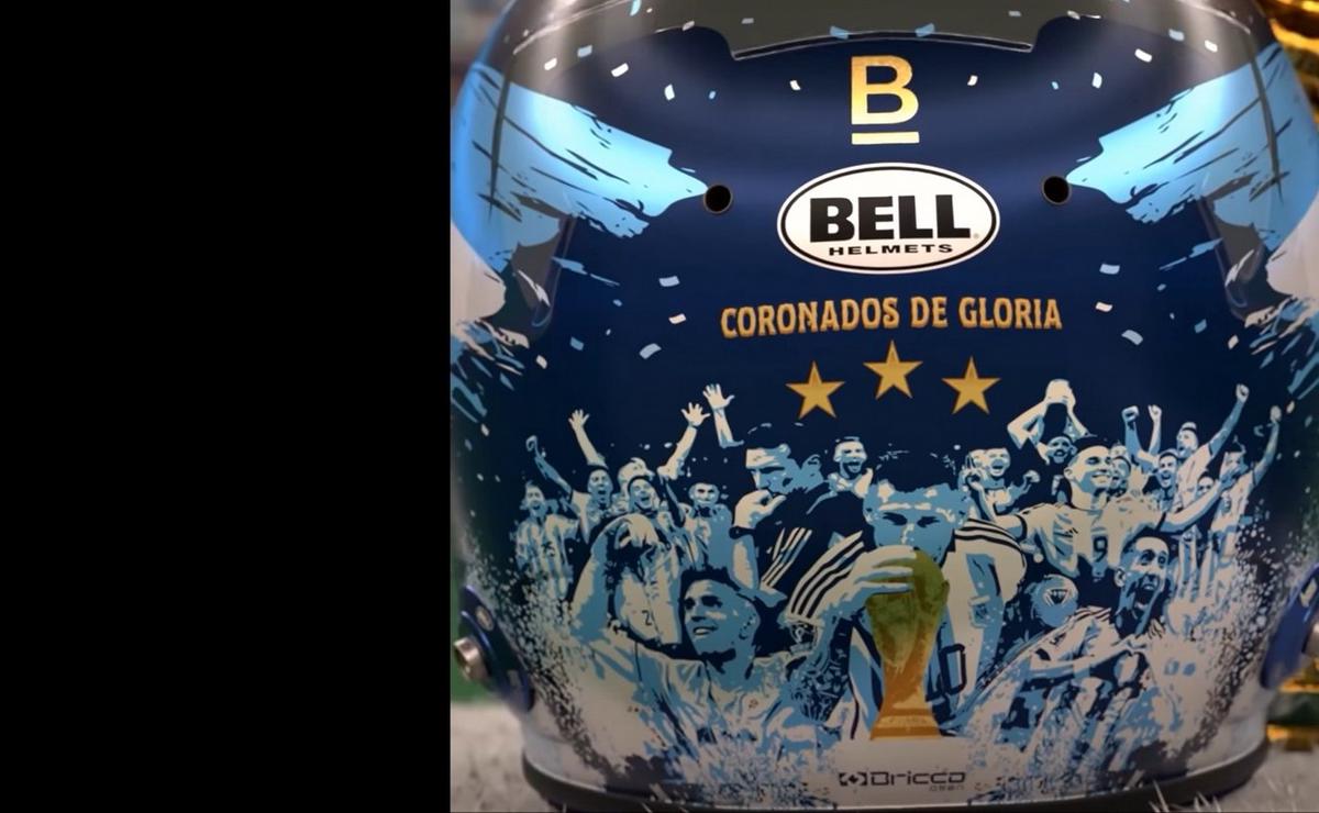 FOTO: "Este casco, es un homenaje a los 'Campeones del Mundo'"