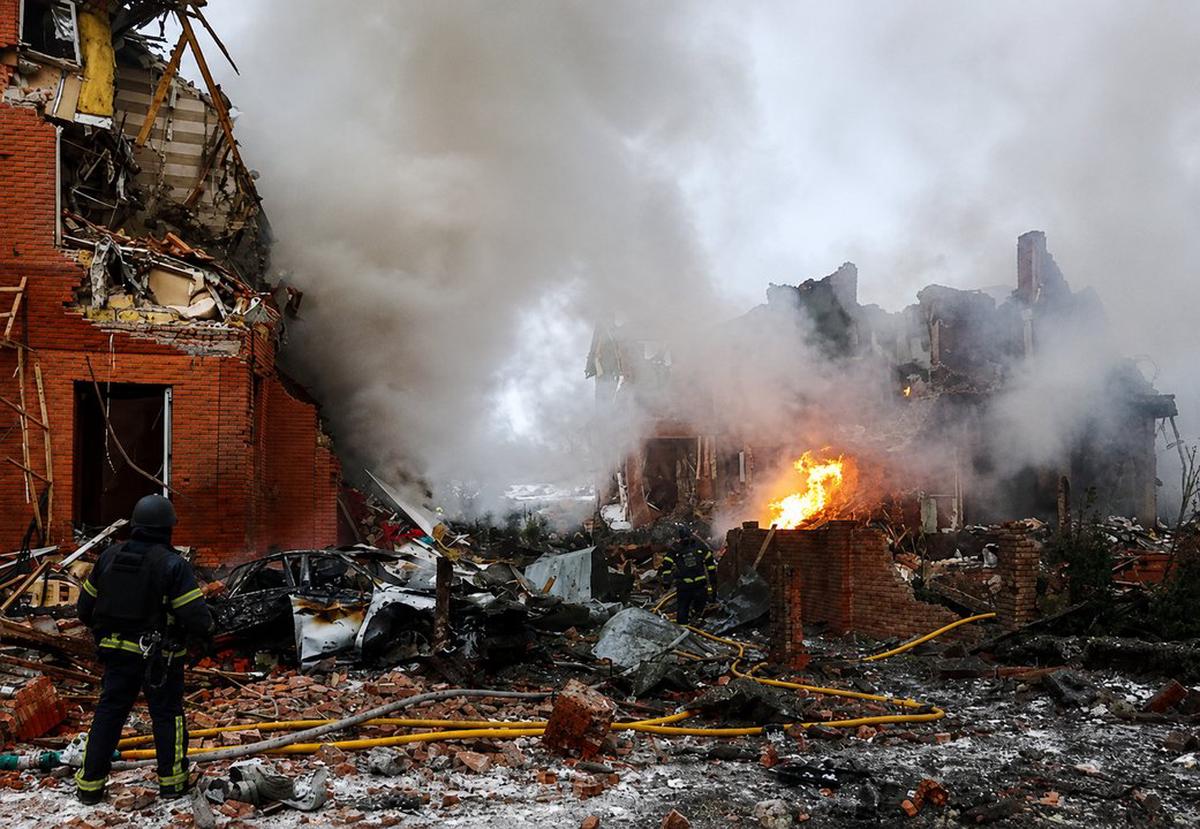 Devastación en Kiev.