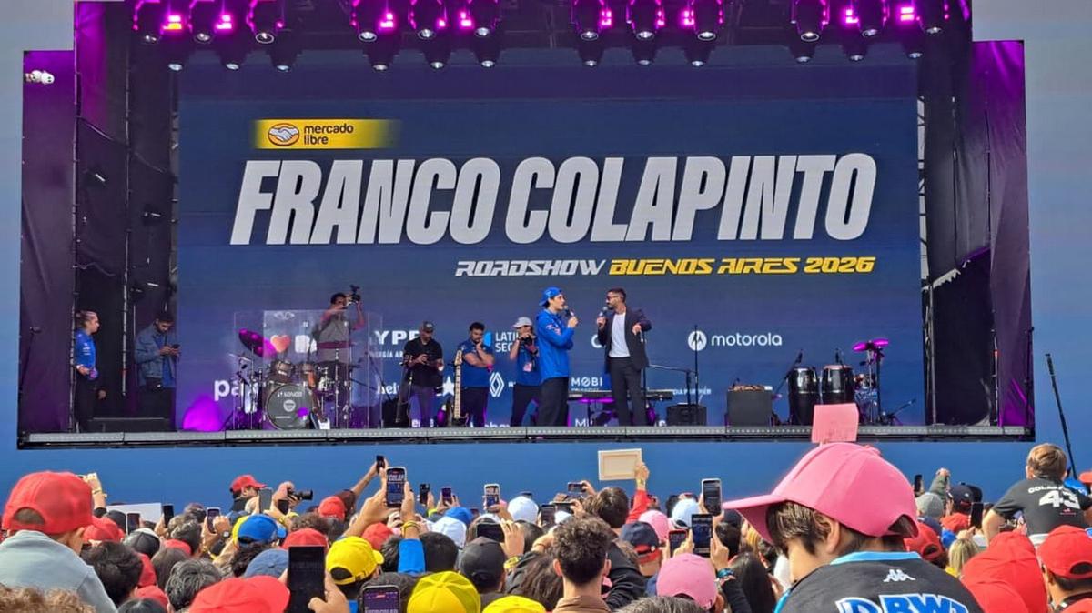 Franco Colapinto, en el escenario.