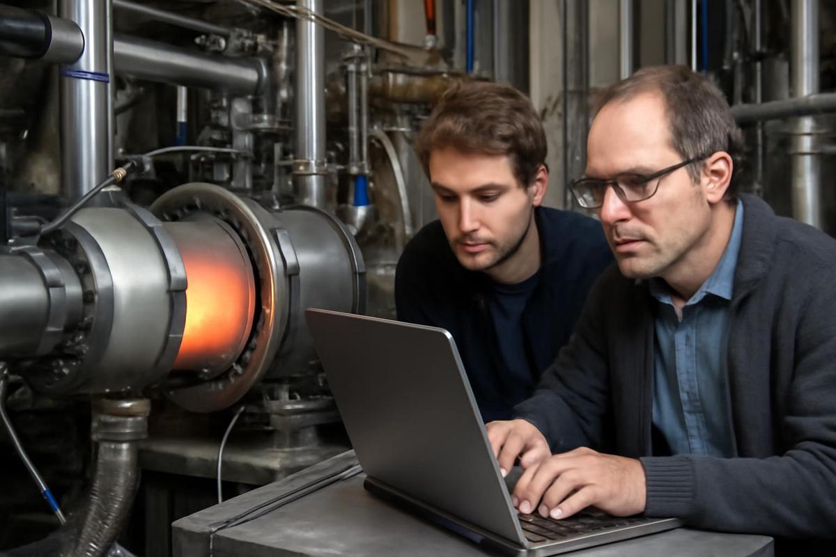 Turbina de hidrógeno en funcionamiento