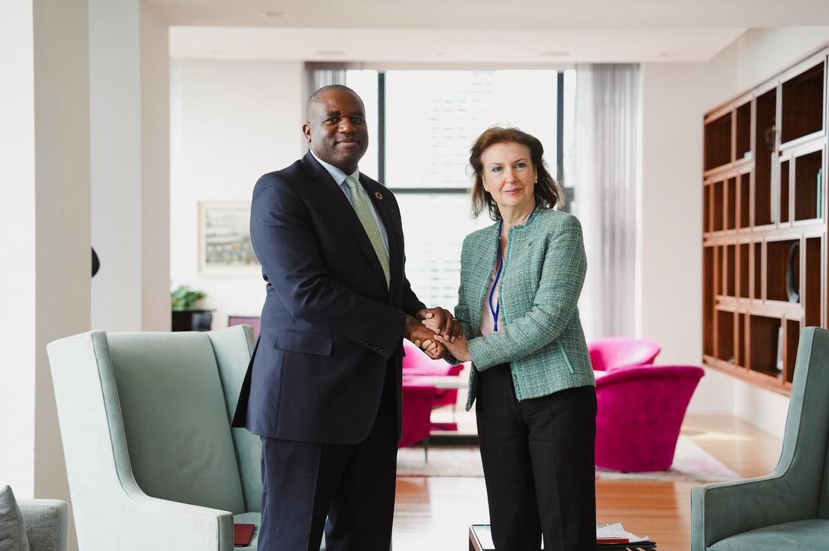 FOTO: La Canciller Diana Mondino junto a su par David Lammy. (@DavidLammy)