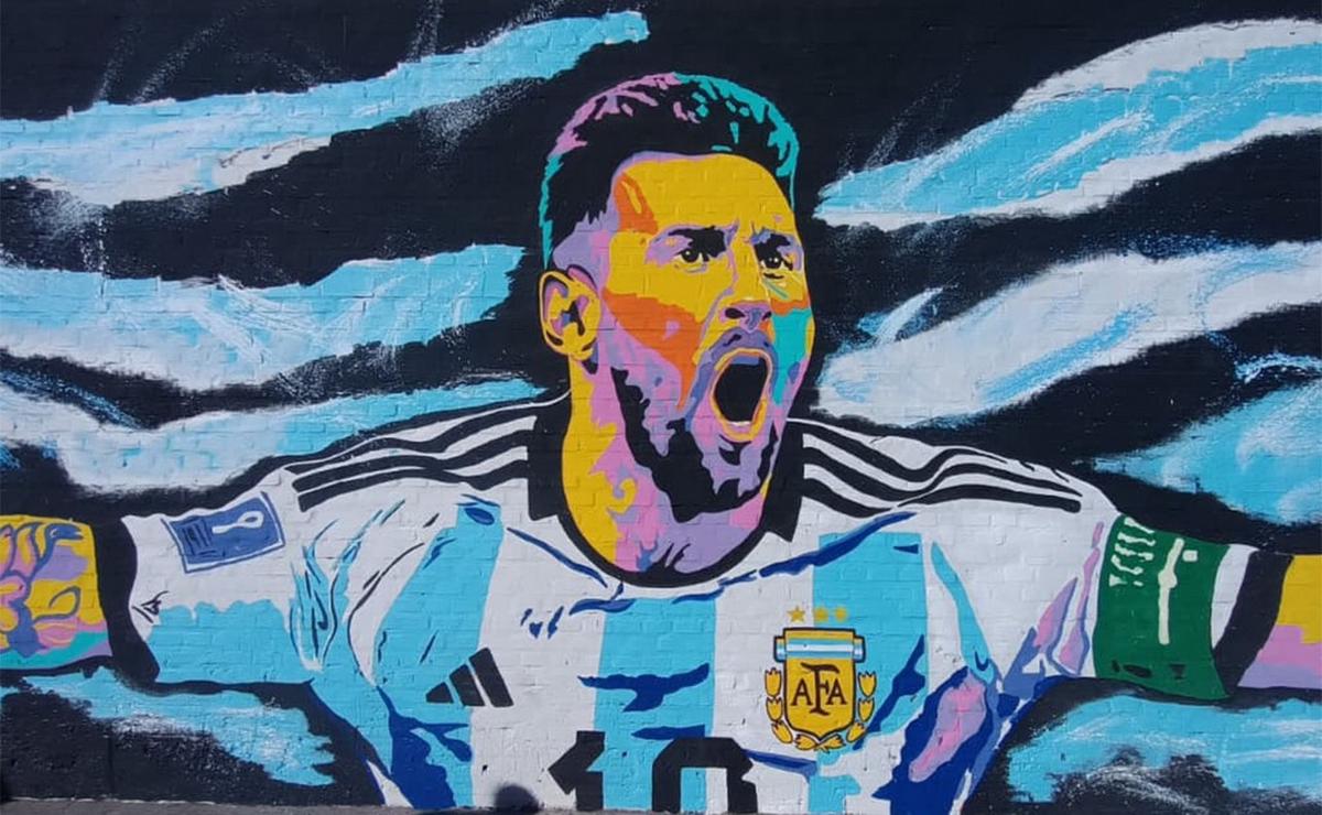 Un nuevo mural homenaje a Messi en la zona sur de Rosario