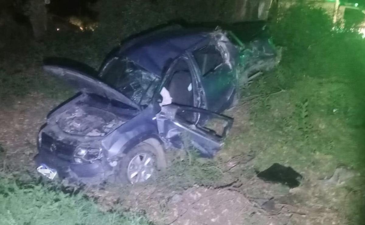 Así quedó la Oroch tras el despiste.