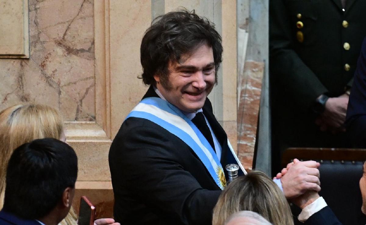 FOTO: Javier Milei, durante la presentación del Presupuesto 2025. (Foto: NA)