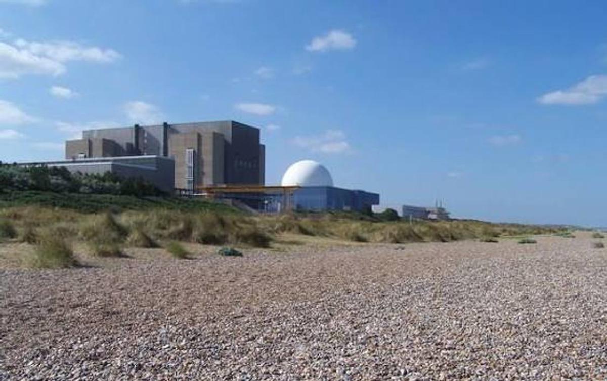Vista panorámica de las centrales nucleares de Sizewell.