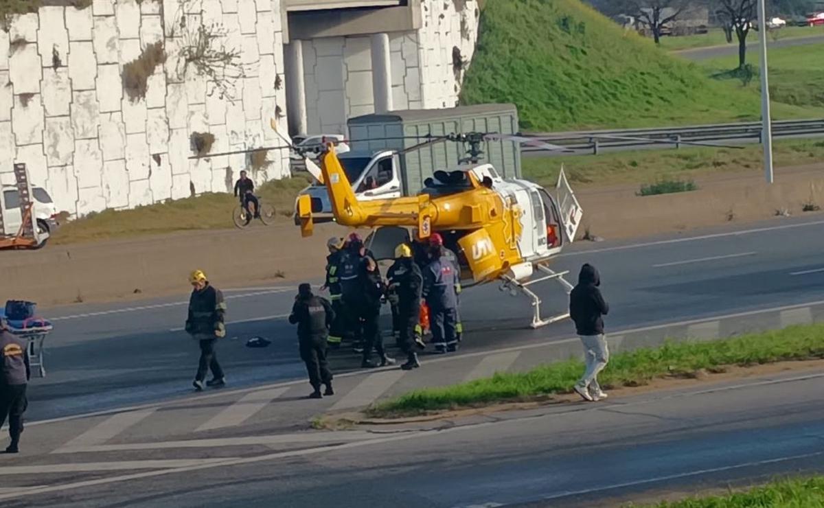 El traslado en helicóptero sanitario.