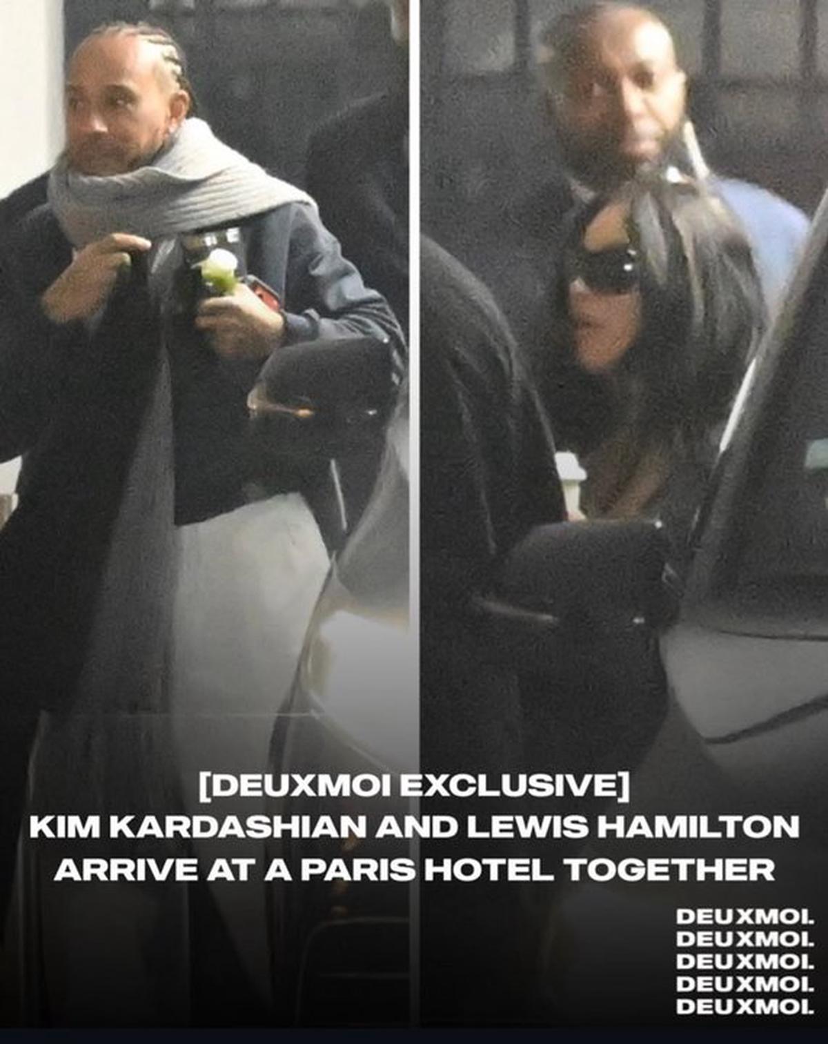 A puro amor: Kim Kardashian y Lewis Hamilton fueron vistos en París. Foto: Agencia NA (Deuxmoi)
