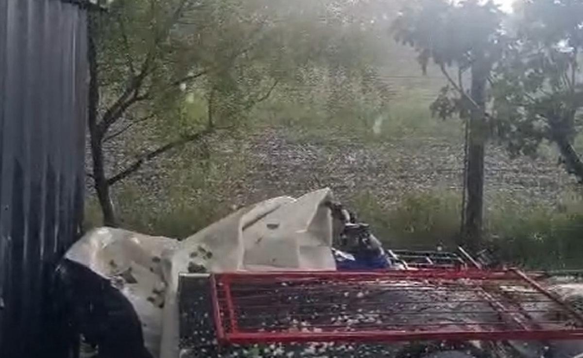 El paso de la tormenta por Colonia Caroya. (Foto: captura de video)