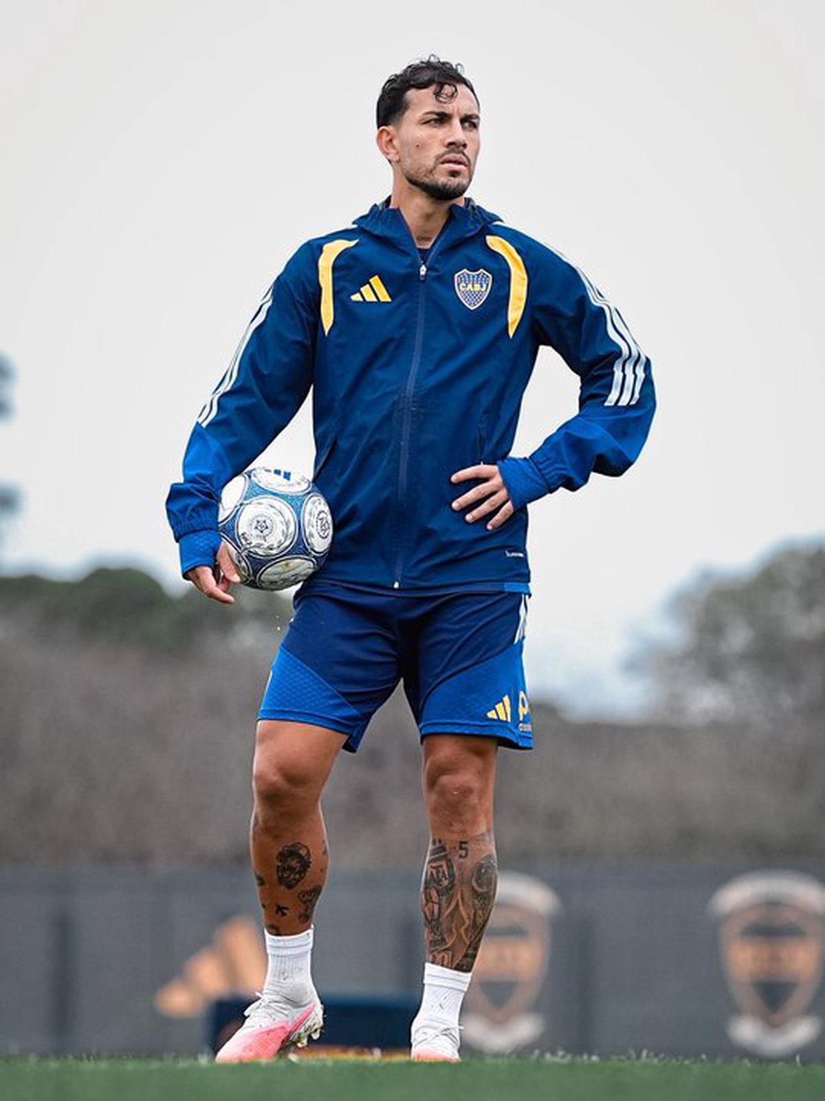 Leandro Paredes en el entrenamiento de Boca.