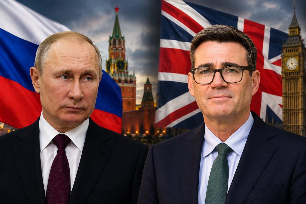 Vladimir Putin, presidente de la Federación Rusa y Andy Burnham, primer ministro del Reino Unido