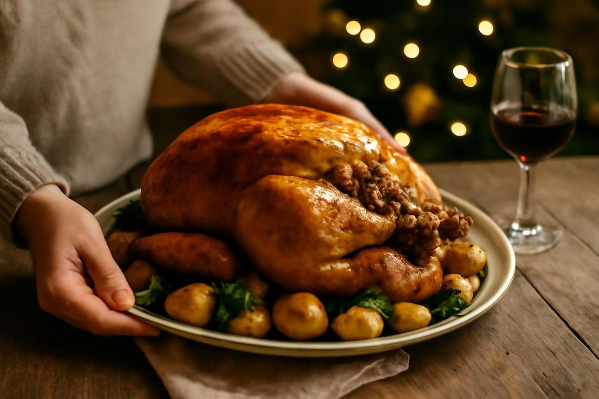 Receta de pularda rellena para fiestas