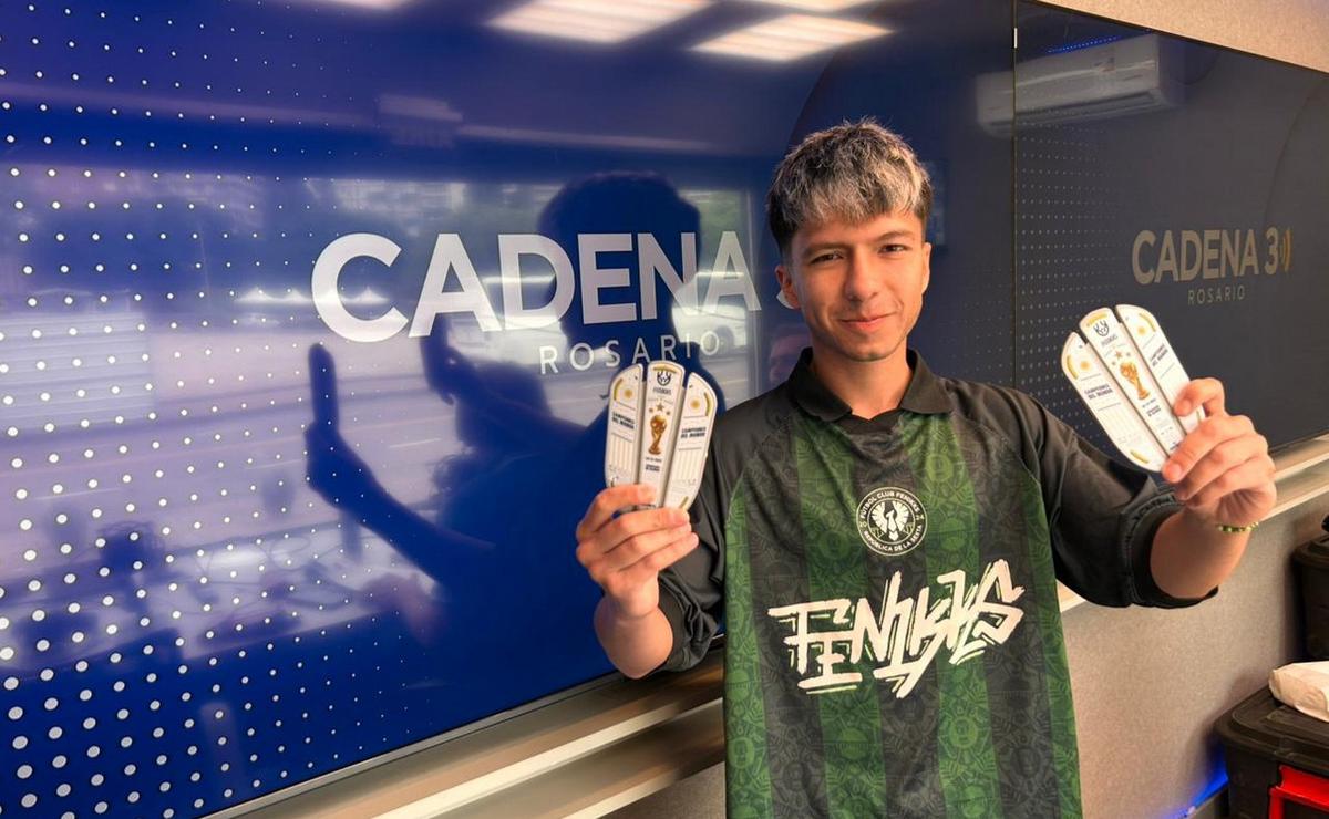 Tomás Machuca, el joven que fabricó canilleras a partir de un balde.