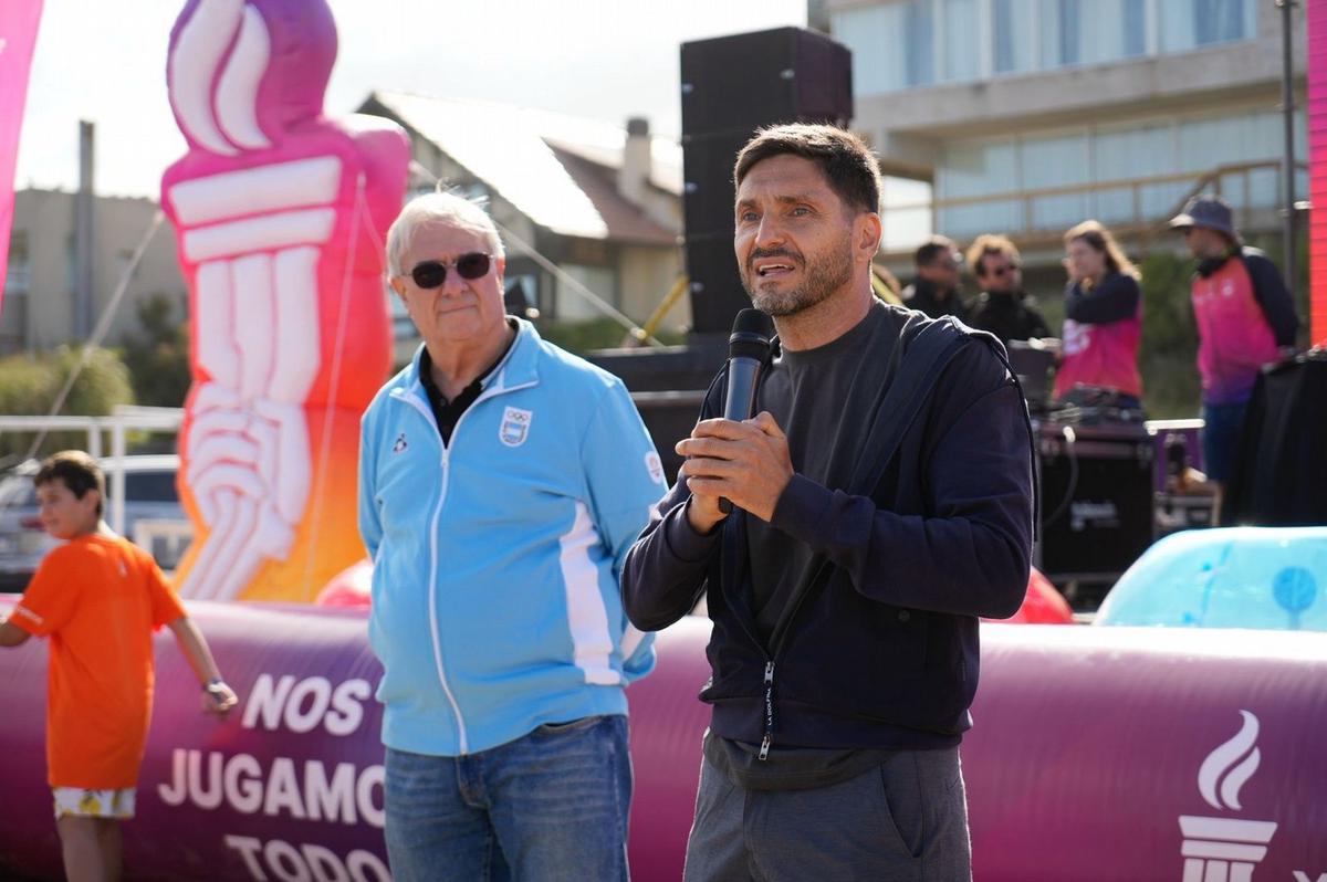 El gobernador Pullaro junto al presidente del Comité Olímpico Argentino Mario Moccia.