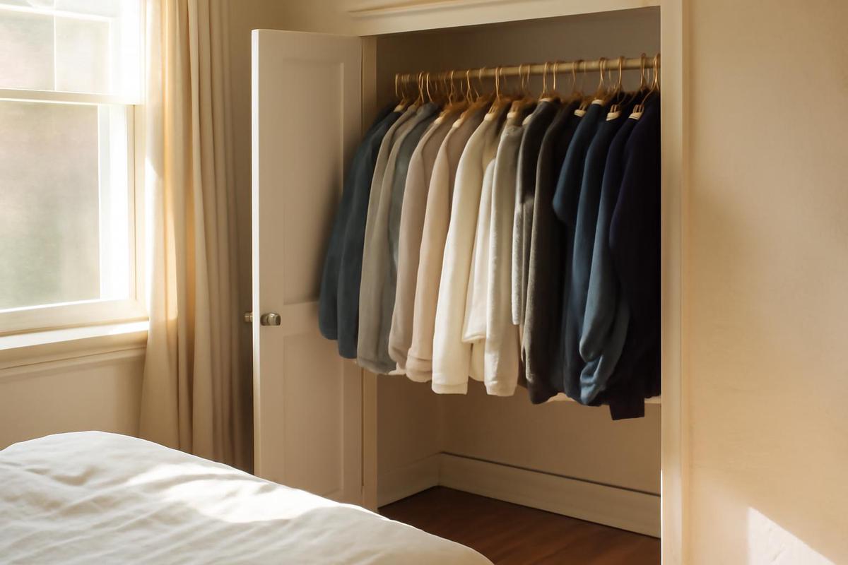 Método del gancho inverso para organizar tu placard