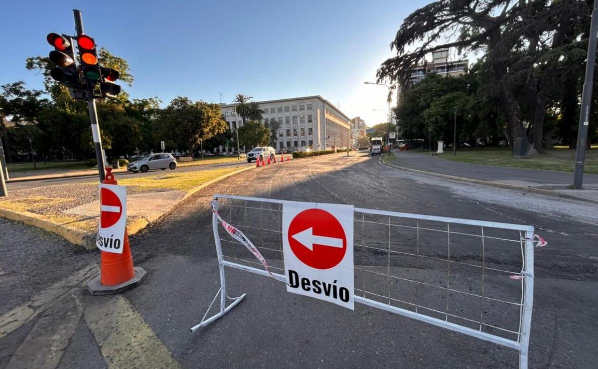 Obras en avenida Pellegrini.