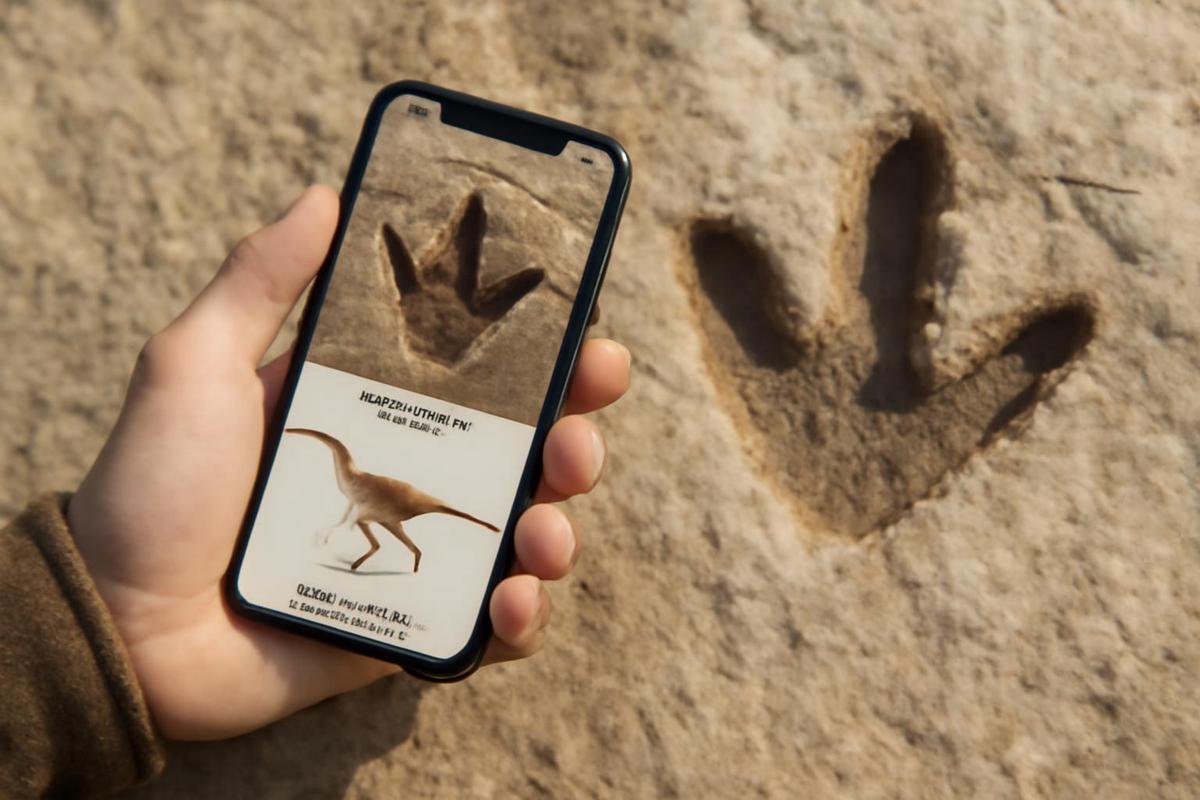 Huella de dinosaurio del Jurásico en Escocia